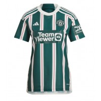 Camiseta Manchester United Donny van de Beek #34 Segunda Equipación Replica 2023-24 para mujer mangas cortas